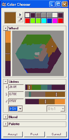 Окно диалога Color Chooser