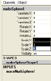   Scale   Sun    Channel Box